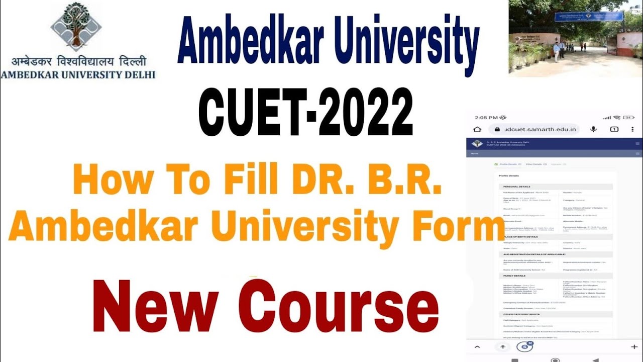 How To Fill Dr. B.R Ambedkar University Registration Form 2022 Admission form 2022 CUET