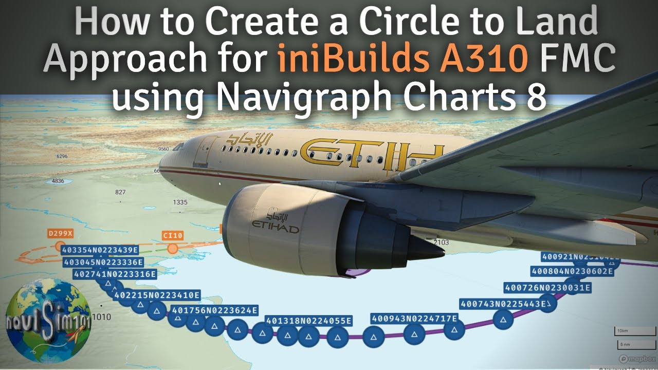 How to Create a Circle to Land Approach in iniBuilds A310 FMC using Navigraph Charts 8