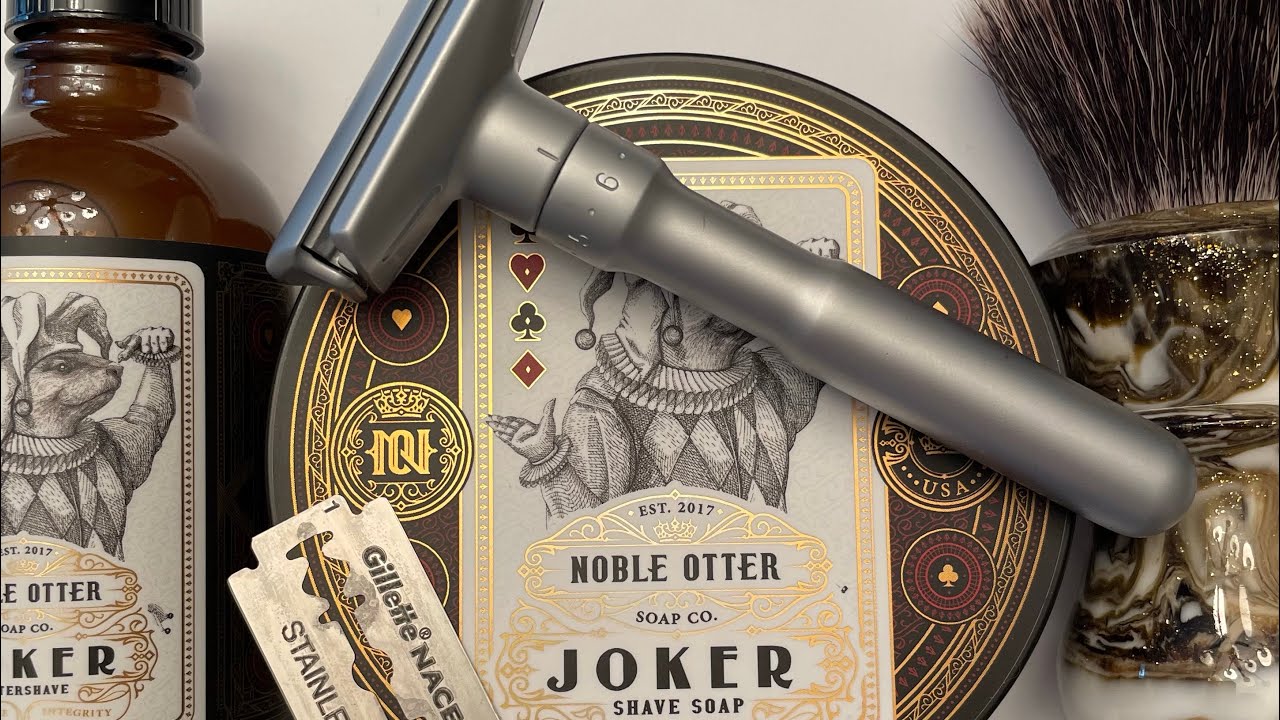 Wetshaving: 1st Use of the Scary Merkur Futur, Joker by Noble Otter 🔥🩸🔥🩸 Happy Birthday, Jason!