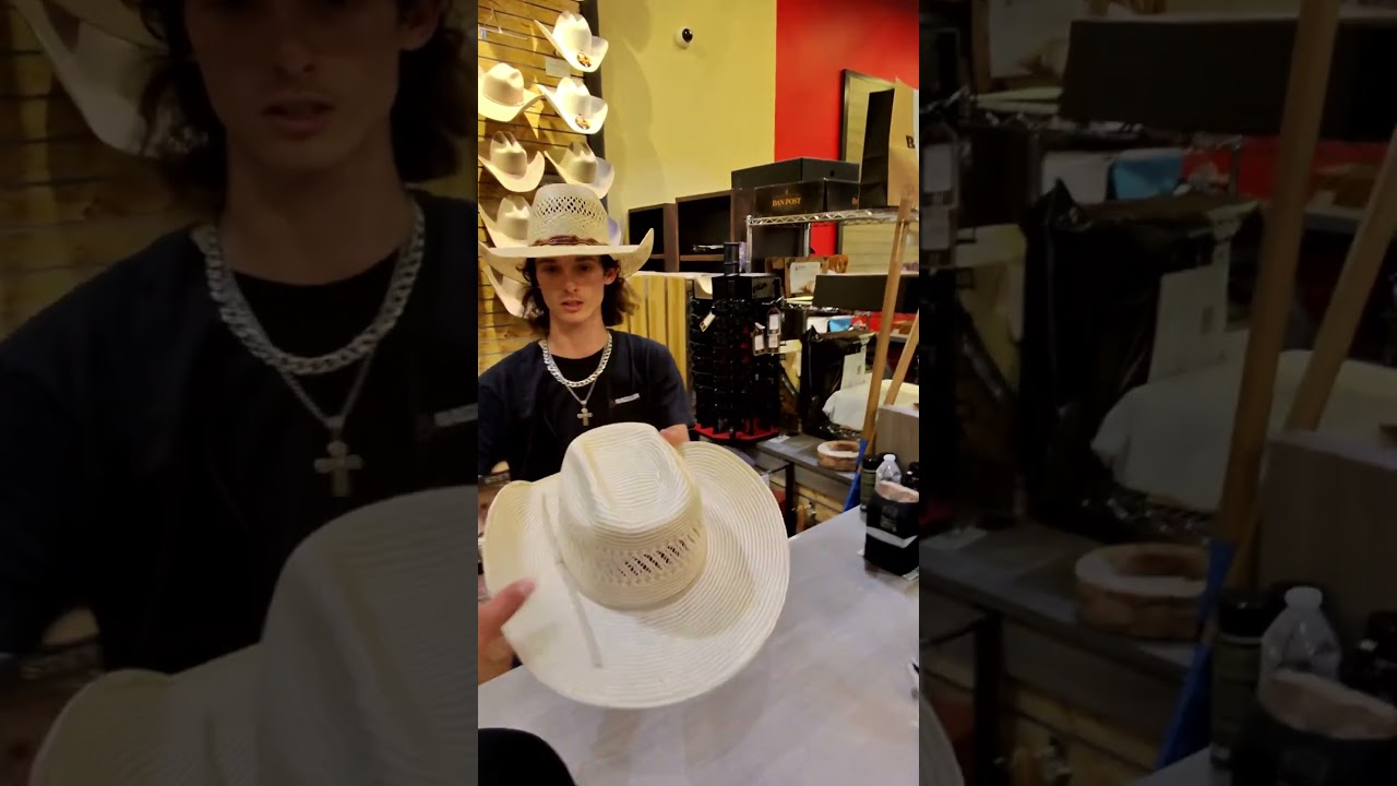 BOOT BARN !!!  Getting my Cody Johnson hat shaped  #houston #codyjohnson #bootbarn