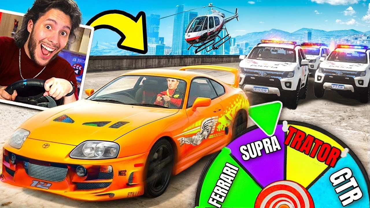 Fuga, mas a roleta escolhe o meu CARRO! (GTA 5 RP)