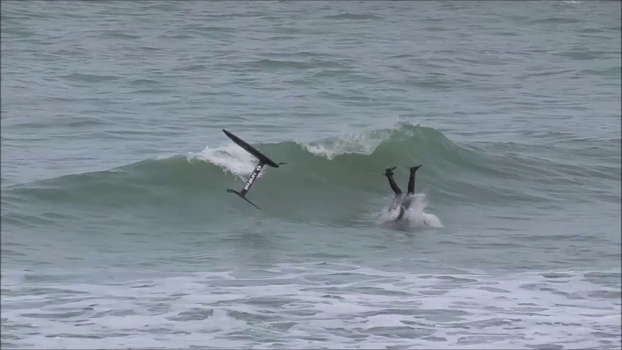 A different type of surfing. Foil surfing Porth Cornwall 17 02 2021