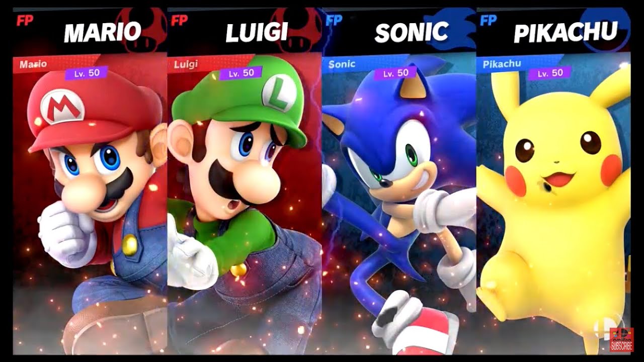 Super Smash Bros Ultimate Amiibo Fights – Request #23166 Mario & Luigi vs Sonic & Pikachu