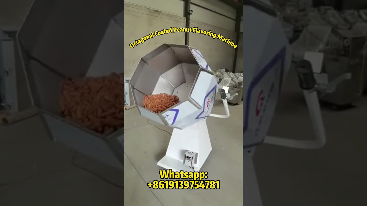 Octagonal Coated Peanut Flavoring Machine | can season potato chips, and other puffed snack foods