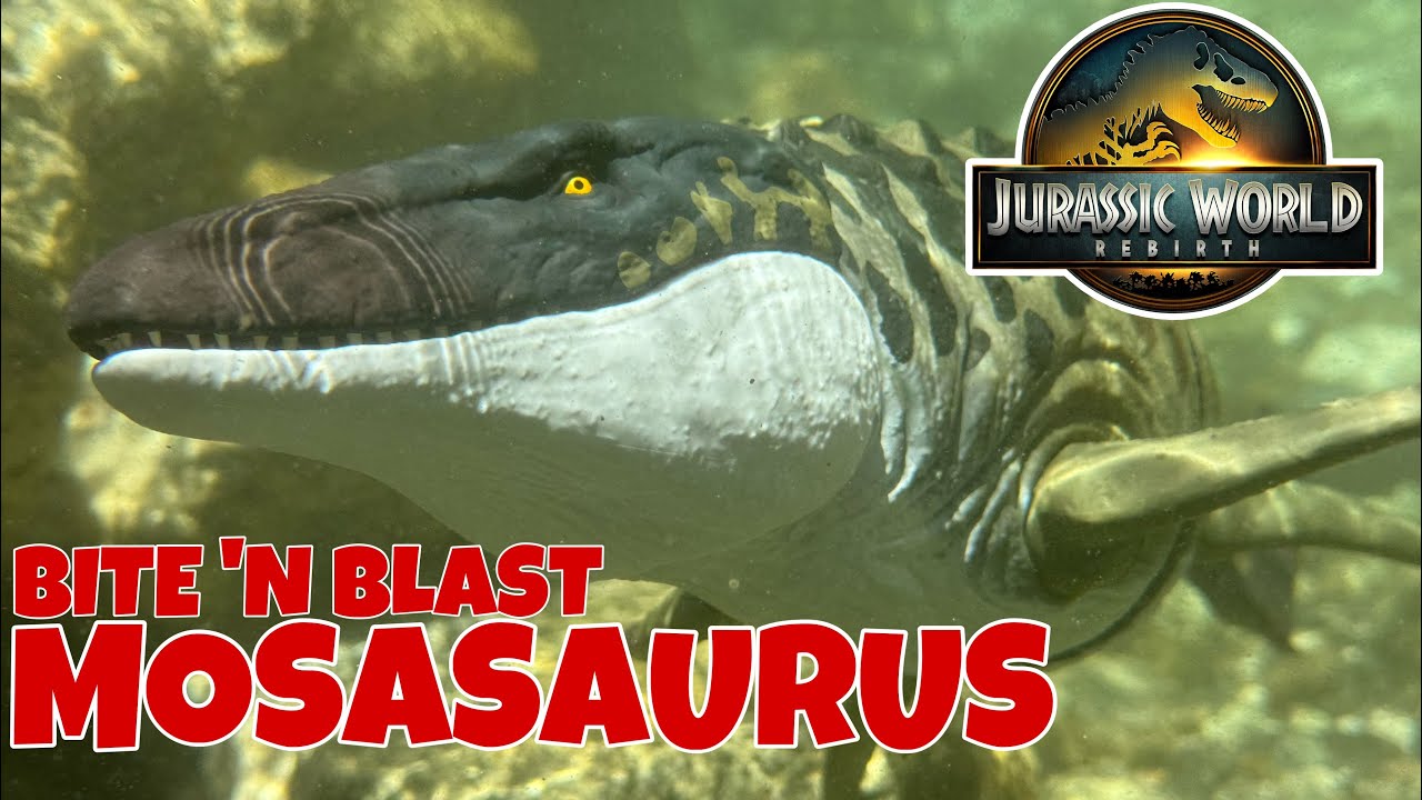 JURASSIC WORLD REBIRTH Bite’n Blast MOSASAURUS Dinosaur Toy Review #jurassicworldrebirth