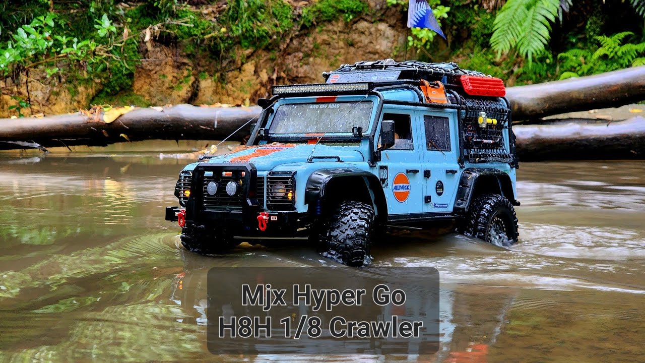 MJX Hyper Go 1/8 crawler H8H rainy day water and trail run（美嘉欣 H8H 向西 1/8 攀爬车 森林涉水穿越）