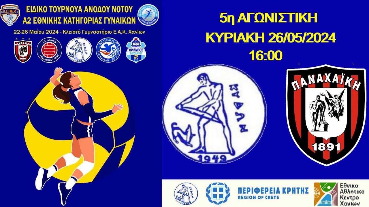 Α.Ο. Κύδων - Γ.Ε. Παναχαϊκή, Τουρνουά ανόδου γυναικών στην Α2 Εθνική κατηγορία, 26/05/2024
