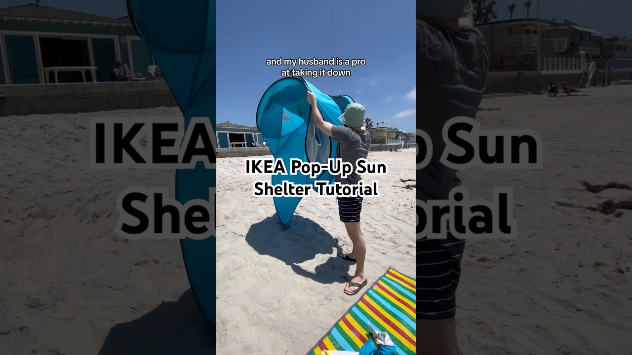 IKEA #sommarvind #tutorial! One of our beach day essentials 🏖️#popupbeachtent #popupsunshade