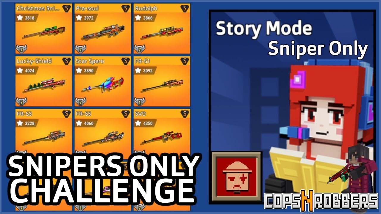 Beating HARD MODE with SNIPERS in Cops N Robbers! [SNIPER ONLY CHALLENGE]