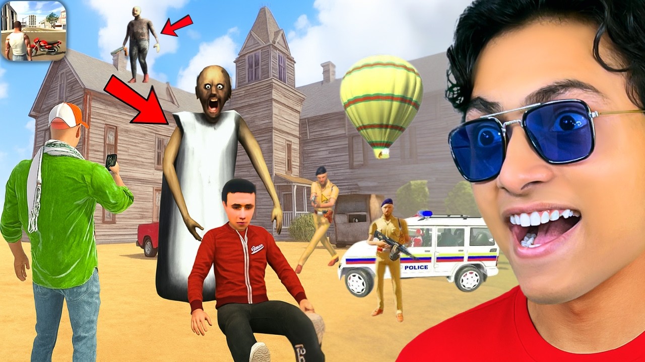 Franklin found Granny House in this INDIAN BIKE DRIVING 3D Copy Game😱 Chacha got Arrested