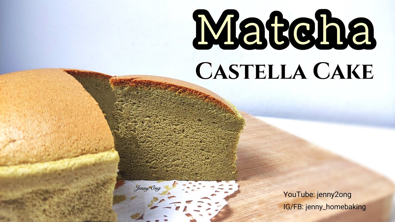 Matcha Castella Cake ▏YouTube: jenny2ong