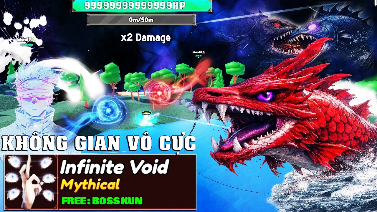 Roblox – Bất ngờ săn được chiêu câu Không Gian Vô Cực của Gojo X2 Dame khống chế cá | Titan Fishing