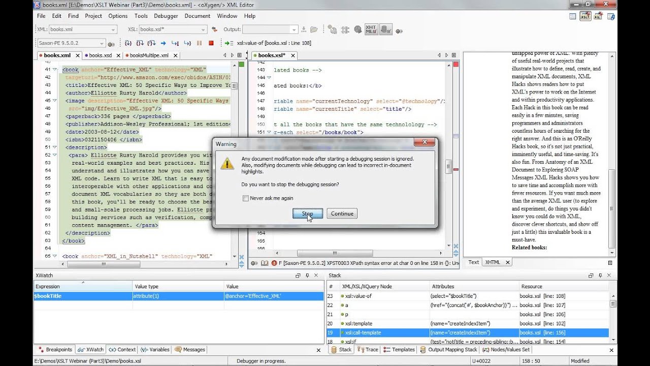 XSLT Development with oXygen Webinar (Part 3) - Debugging, Profiling and Unit-testing