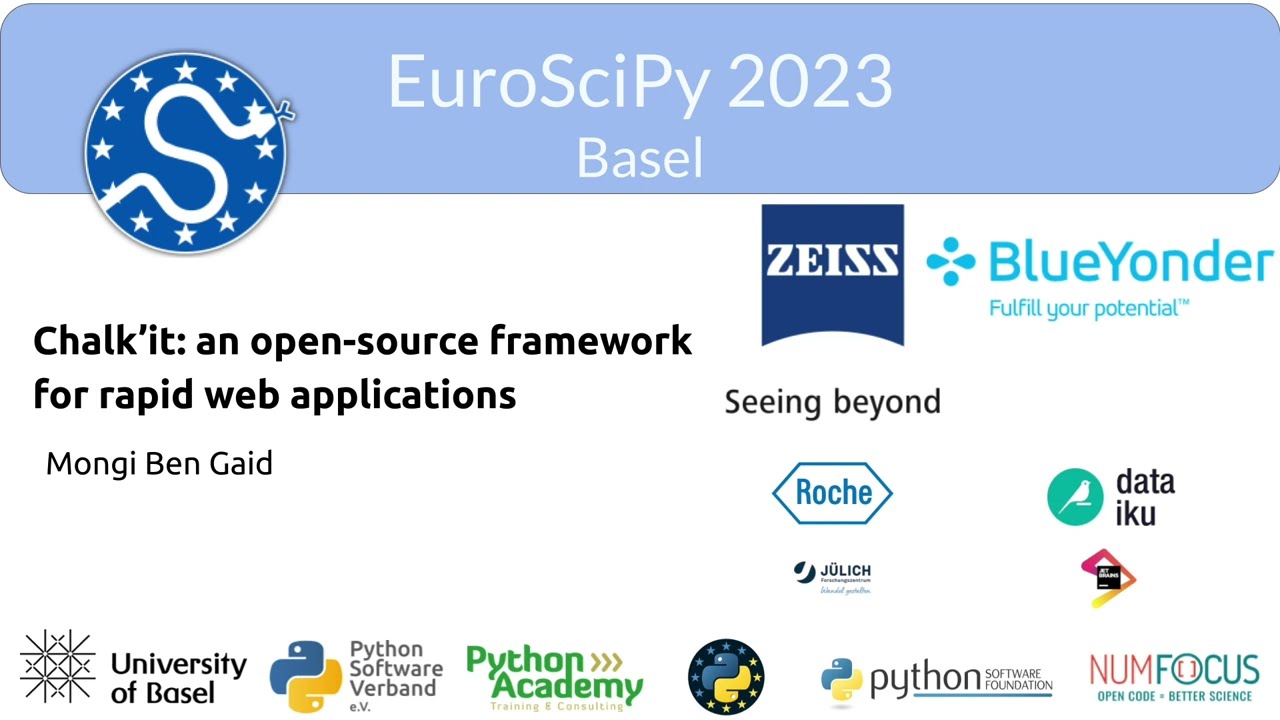 EuroSciPy 2023 - Chalk&rsquo;it: an open-source framework for rapid web applications
