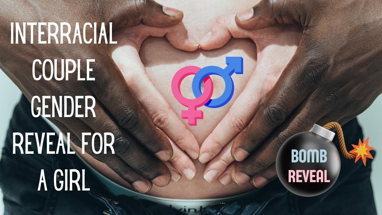 Interracial couple gender reveal for a baby girl 2024