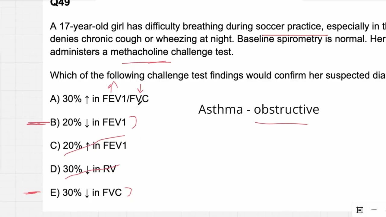 COMLEX & USMLE Practice Question 49 - Respiratory - Interpreting Pulmonary Function Tests