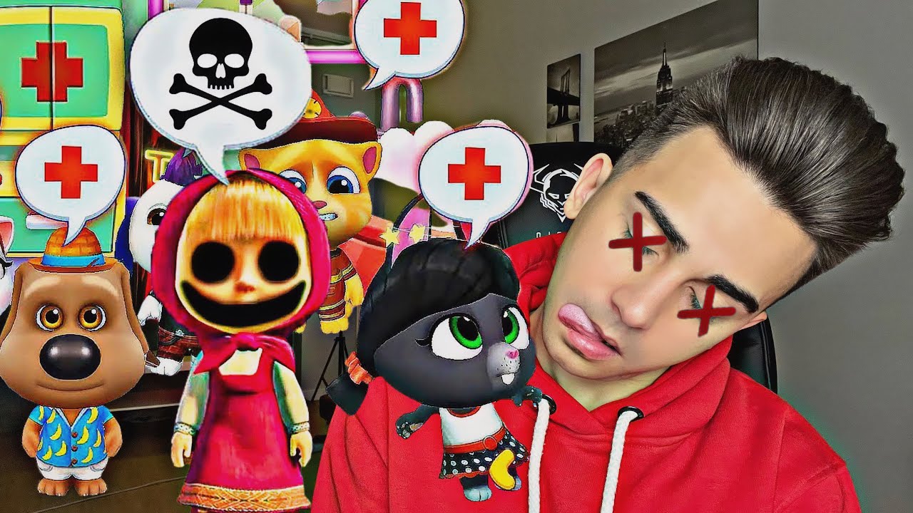 Zła MASZA i NIEDŹWIEDŹ NIENAWIDZĄ TALKING FRIENDS!  NIGDY NIE GRAJ Talking Friends o 3:00 w nocy!