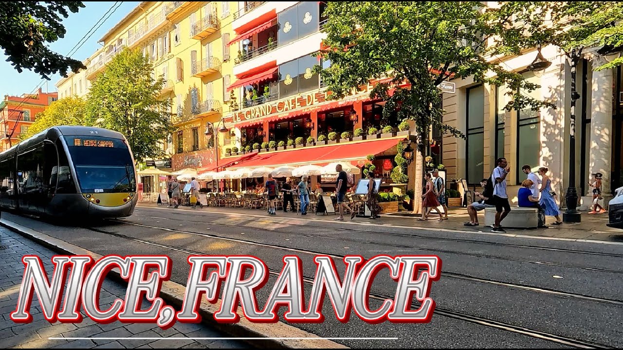 NICE, FRANCE - SUMMER WALKING TOUR FROM TRAIN STATION TO MASSENA (AVENUE JEAN MEDECIN) 4K (60FPS)