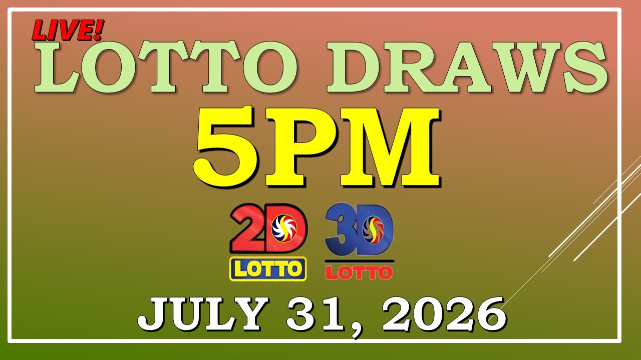 LOTTO RESULT 5PM DRAW ,  JULY 31, 2026@LottoResultTV15K
