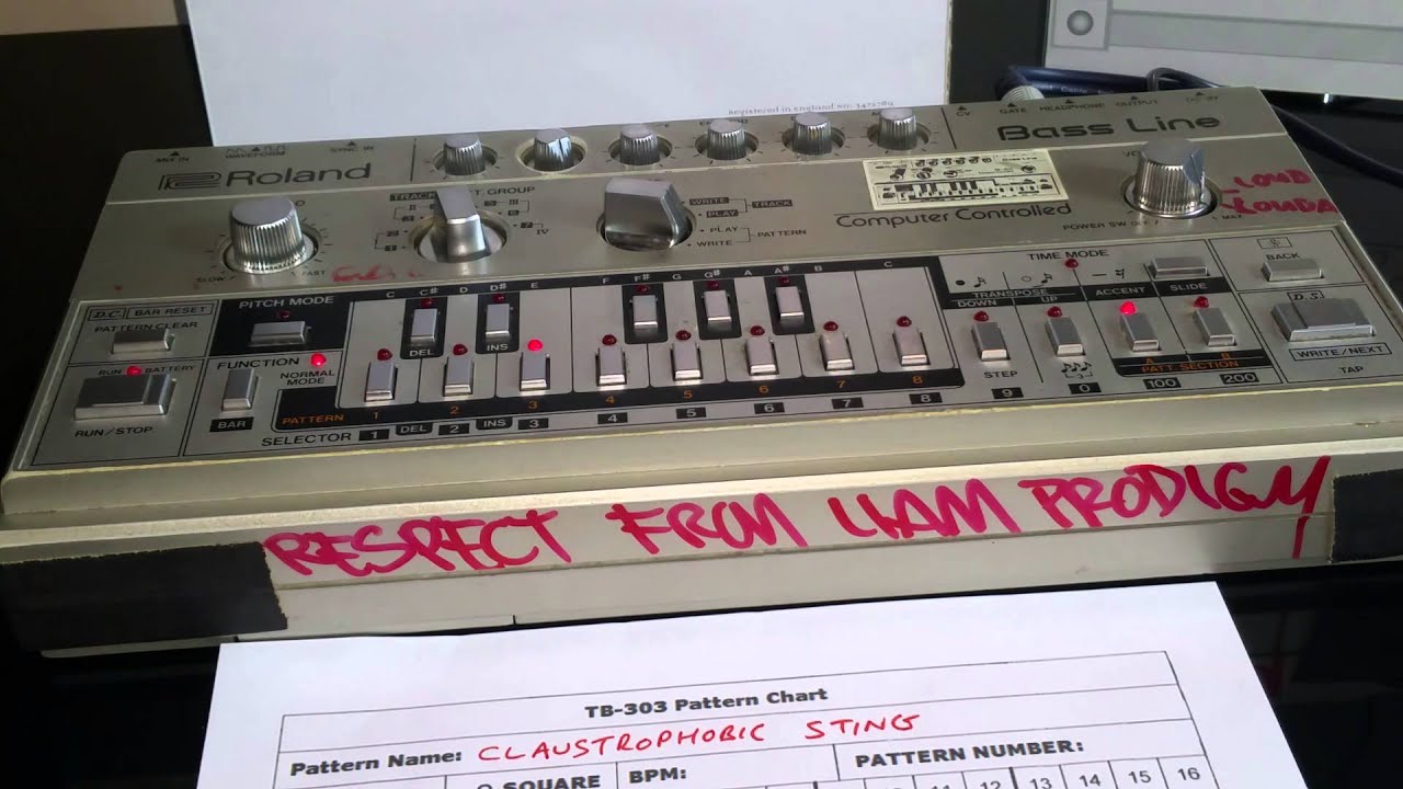 Testing patterns on Liam Howlett's TB-303 The Prodigy