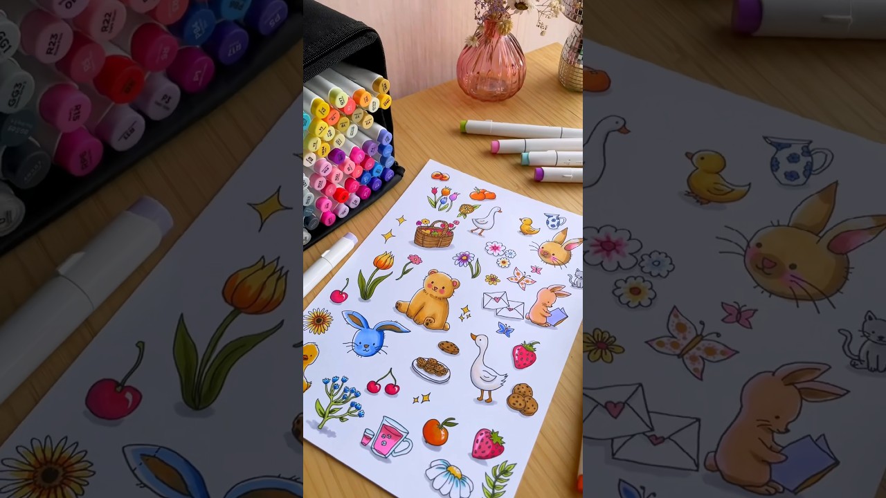 Stickers maken!🩵(koop de markers via de link in mijn bio met 5% korting, code: Lievemerlijn) #ohuhu