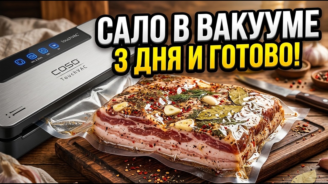 Как солить сало в вакууме - 3 дня и готово