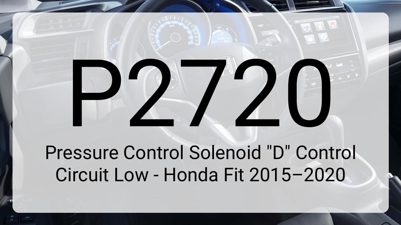 DTC P2720: Pressure Control Solenoid 
