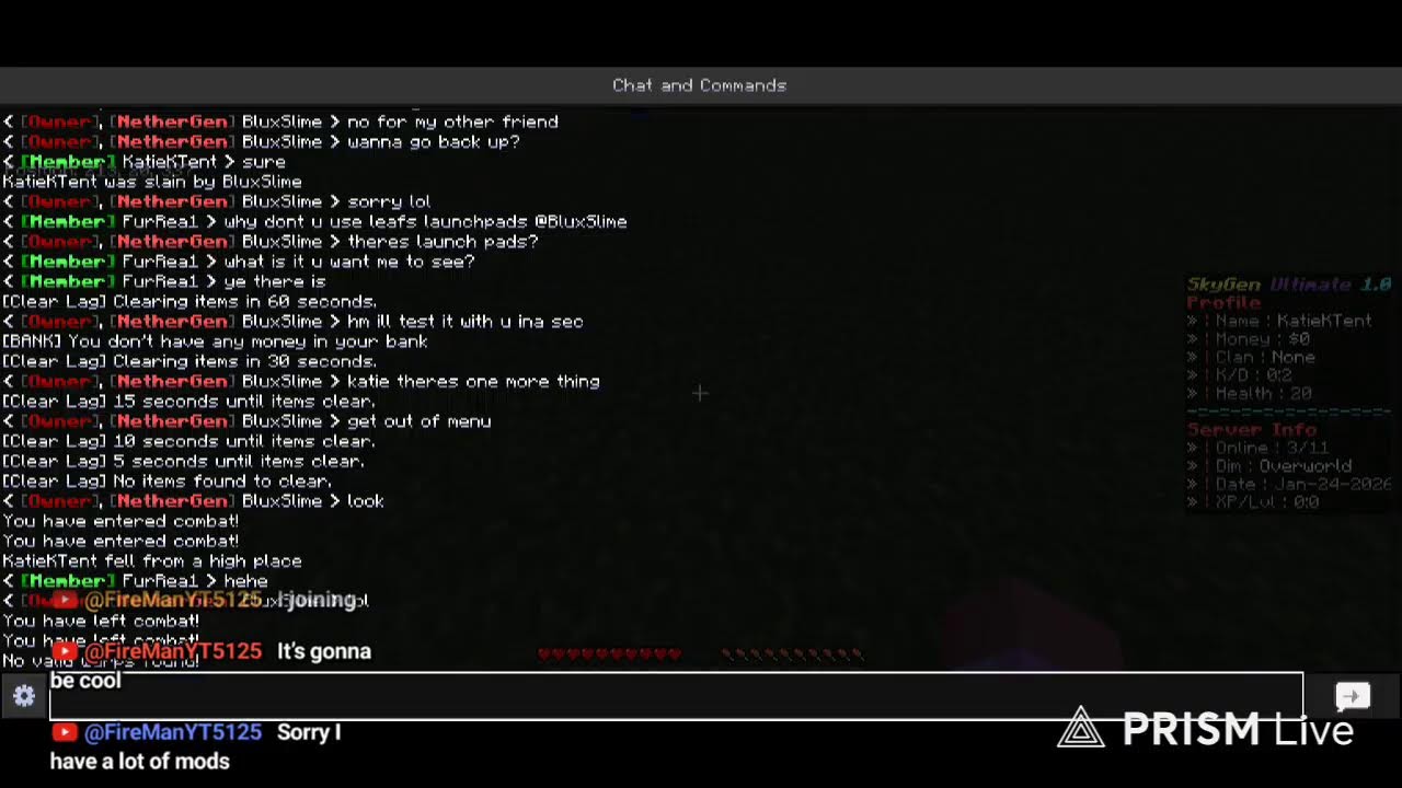 Talking while doing Bedwars/Survival