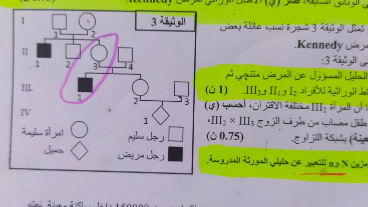 الوراثة البشرية تصحيح الوطني 2020 الدورة الاستدراكية