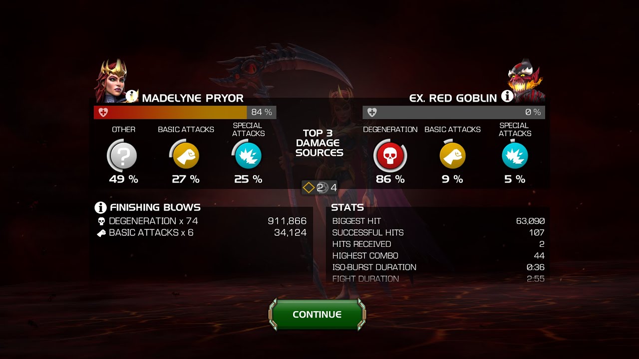 Shiny new Madelyne COOKS up necropolis Red Goblin [MCOC] 