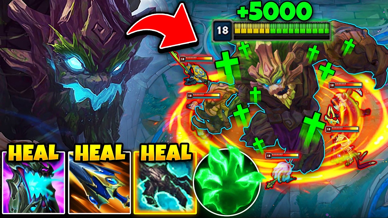 Maokai but I can literally out-heal the entire enemy team 1v5 (INFINITE HEALING HACK)