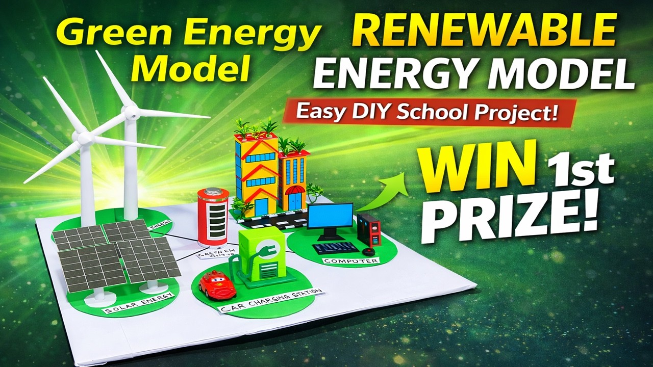 renewable energy model - green energy model science project for exhibition - diy | howtofunda