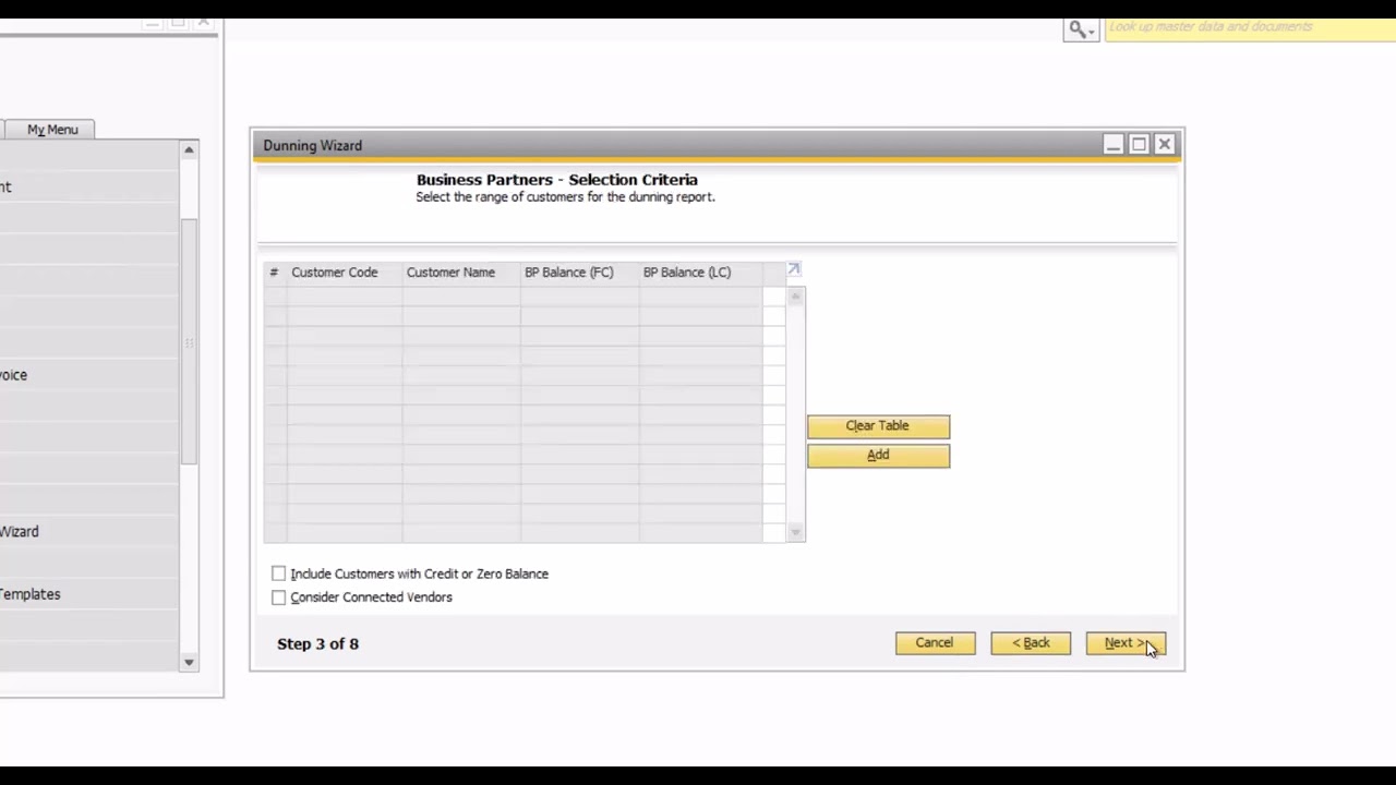 Accounts Receivable - Dunning Wizard | SAP Business One
