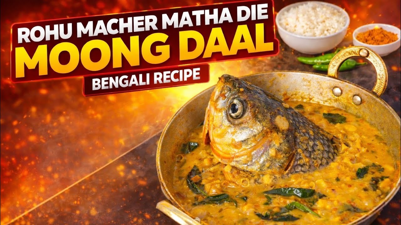 Rohu Macher Matha Die Moong Daal #bengalirecipe #trending #foryoupage #food 