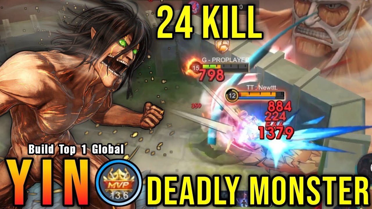 24 zab&oacute;jstwa!! Offlaner Yin, śmiercionośny potw&oacute;r!! - Zbuduj top 1 globalnego Yin ~ MLBB
