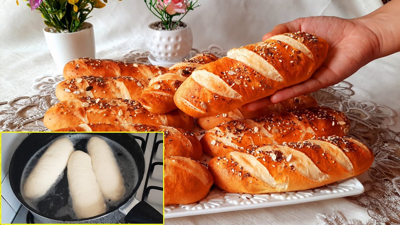 وداعا خبز المخابز ! الخبز المسلوق او خبز البريتزل للسندويشات كيجي مقرمش من برا وخفيف وهشيش من الداخل