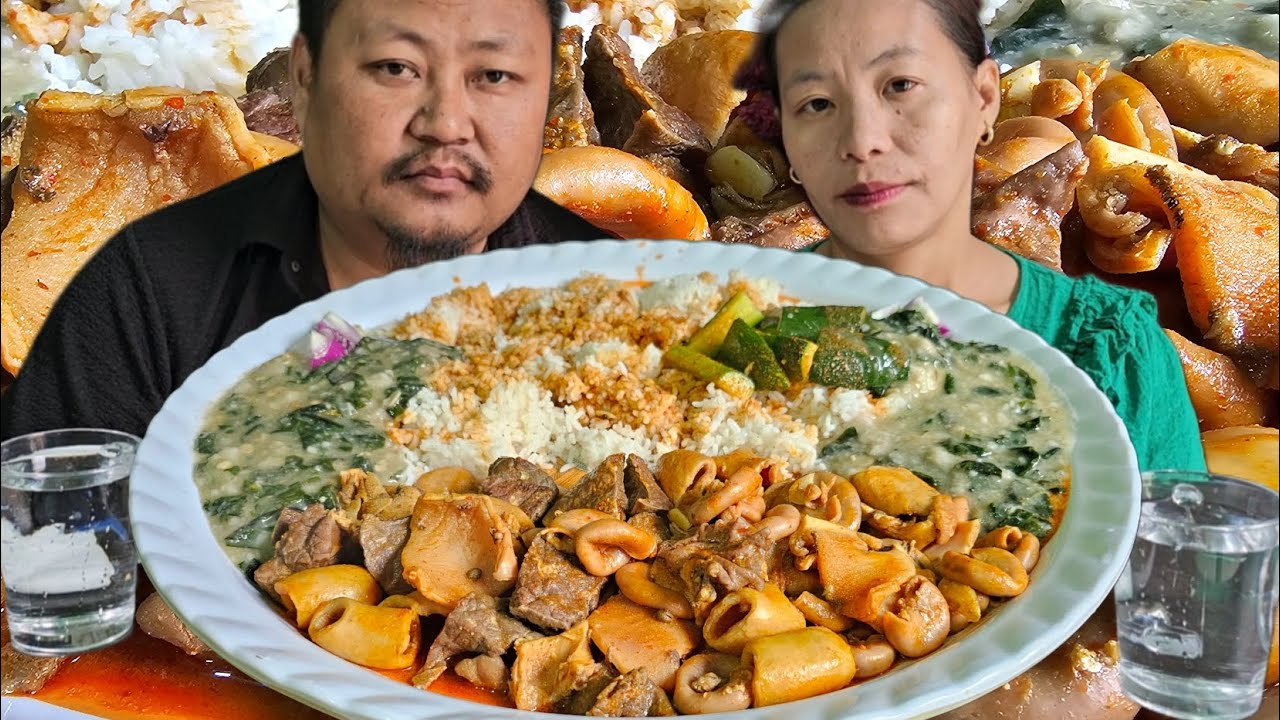 Spicy Beef Innards | Yam Curry | Pumpkin Boil | Naga Mukbang 