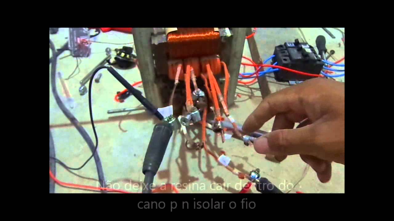 Maquina de solda feita com transformadores de microondas parte 7 A borneira