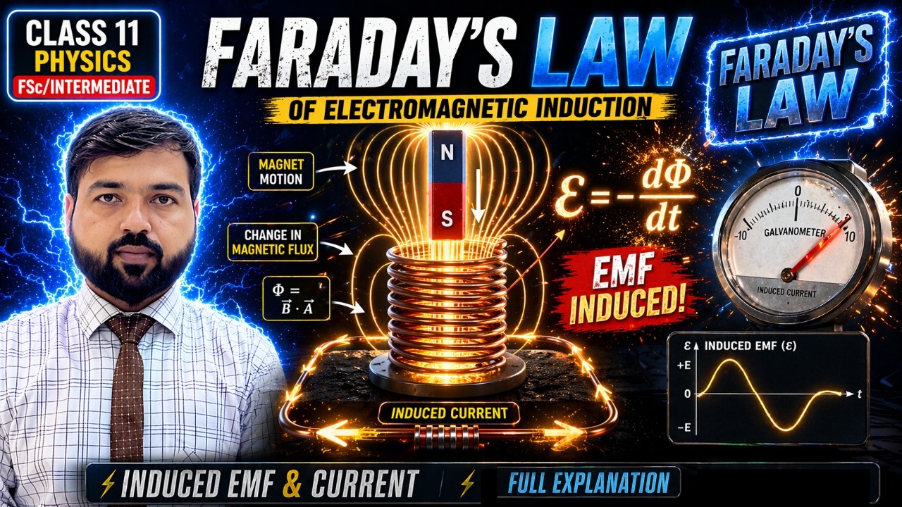 Faraday Law of Electromagnetic Induction | Faraday's Law Induced emf and Current | Physics