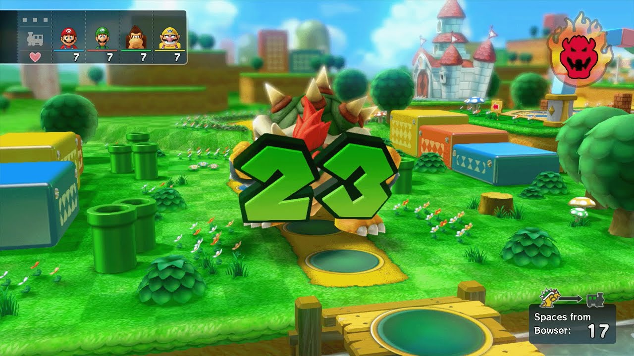 Mario Party 10 - Mario vs Luigi vs Donkey Kong vs Wario vs Bowser - Mushroom Park