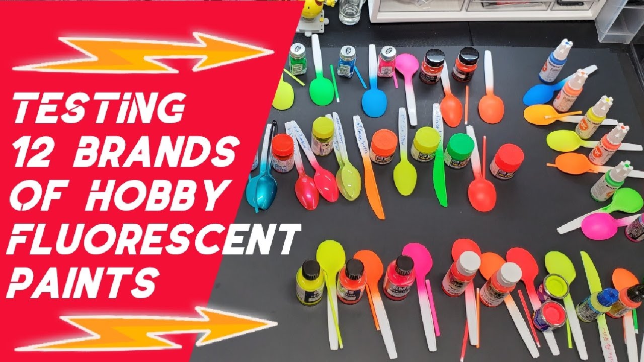 Scale Model Tips : Testing 12 Brands Of Fluorescent Airbrush Paint - Tamiya Mr. Color Vallejo SMS