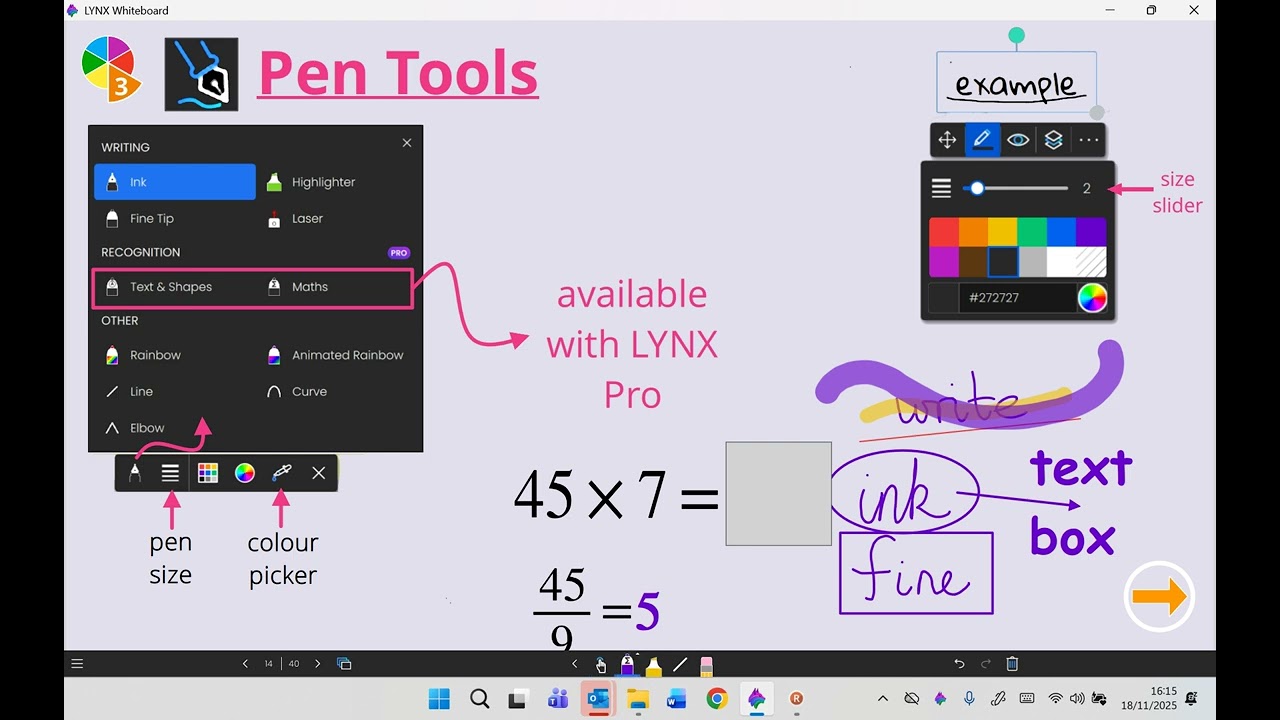 LYNX Whiteboard Tutorials | Pen Tools