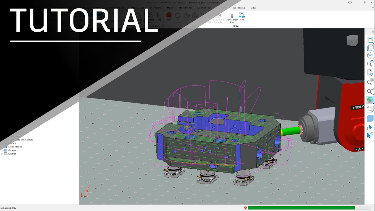 Inclined Flat Finishing Tutorial - Autodesk Fusion 360 with PowerMill 2023.1