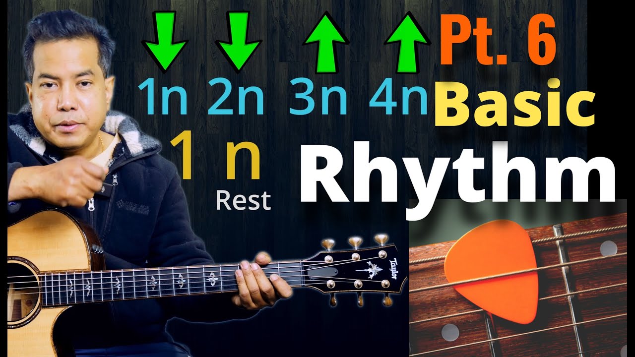 My First Guitar Lesson (Pt 6) How to Play Rhythm Guitar With A Guitar Pick. For Absolutely Beginner