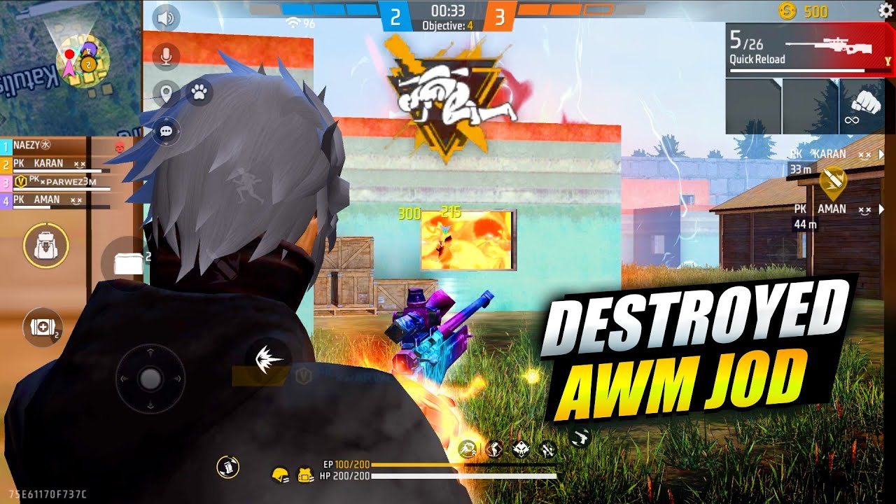 Intense Cs Rank Match OP Comeback Against Grandmaster Players - Garena Free Fire AWM JOD