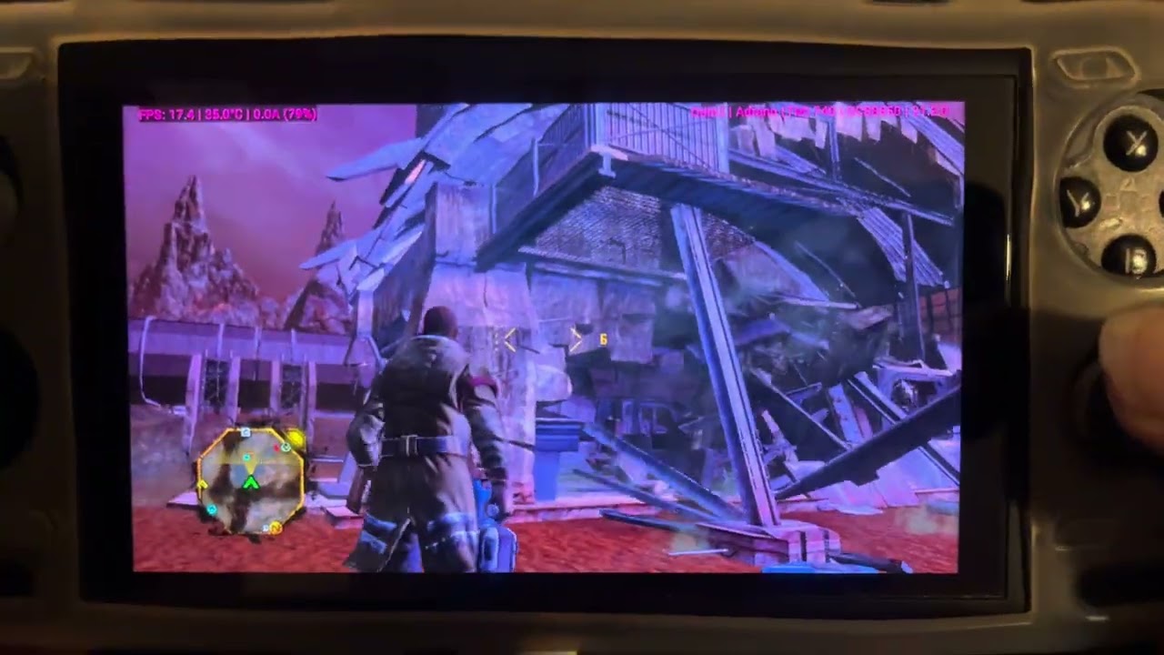 Red Faction: Guerrilla Re-Mars-tered Switch running on Eden Nightly, on the Odin 2.