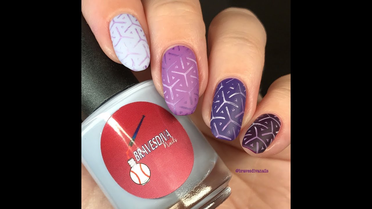 Gradient Stamping with Moyra Geometry Plate + Jolie Polish + BravesDiva Polish | Nail Art DIY