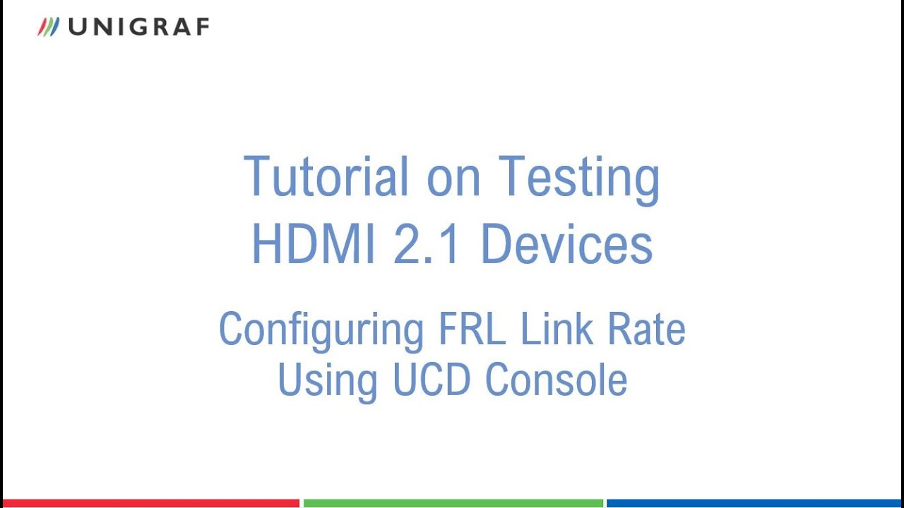 HDMI 2.1 Testing - Setting FRL Link Rate with UCD-422 and UCD Console