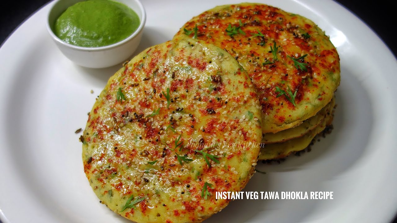 Ready in 15 minutes Instant Veg Tawa Dhokla | Instant Breakfast Nashta Recipe in Hindi