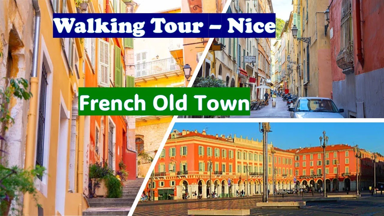 Nice : France , Walking Tour in 4K :  Old Town, Place Massena, restaurants and cafes